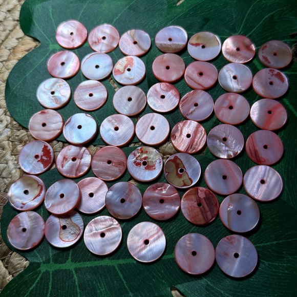 Circle Mother of Pearl Seashell Shell Beads Coral Pink DIY Jewelry making lot - Picture 8 of 17